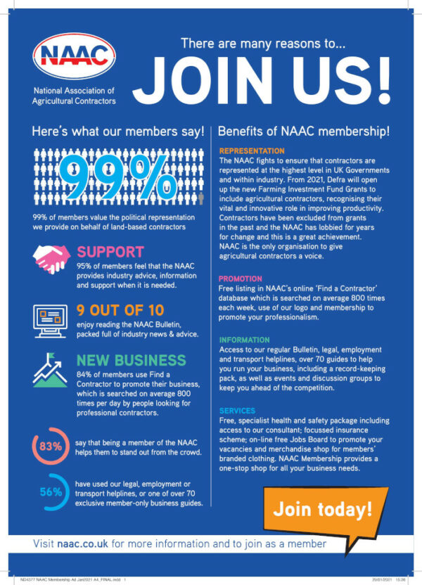 Fully represented a profile of the NAAC Farm Contractor & Large