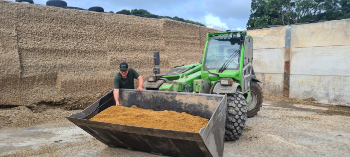 Giles Rowland preparing 500kg of fat supplement